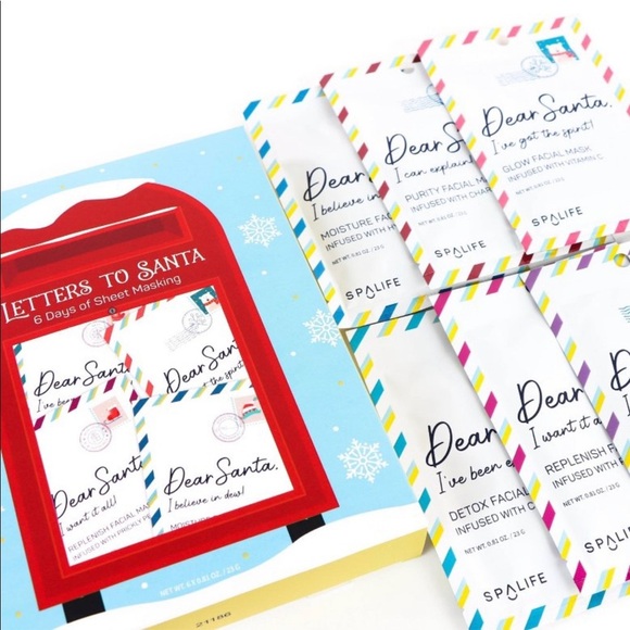 Letter's to Santa Sheet Mask Set Gift Set - 6 pieces SpaLife NWT NEW - Picture 1 of 6